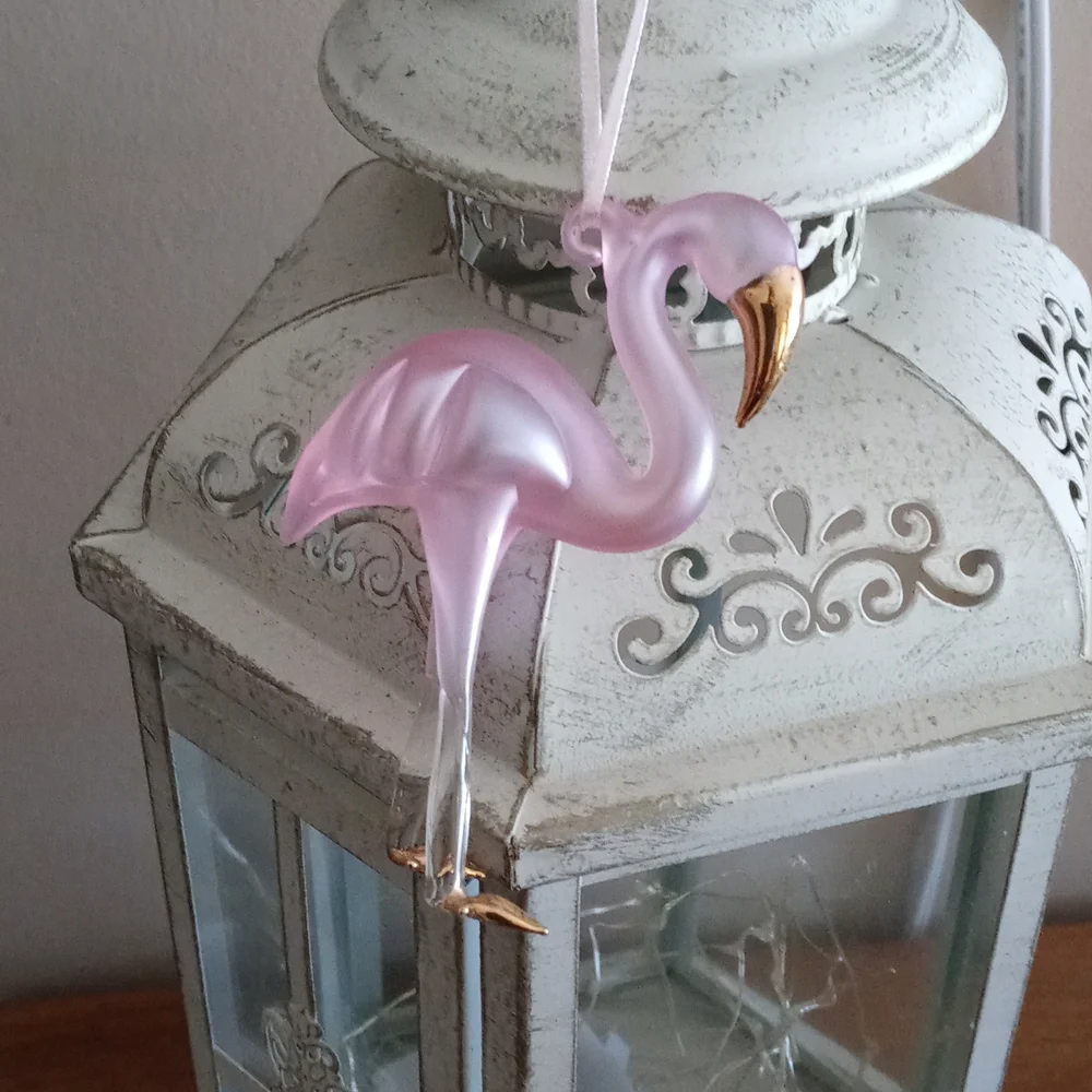 Pink flamingo ornament